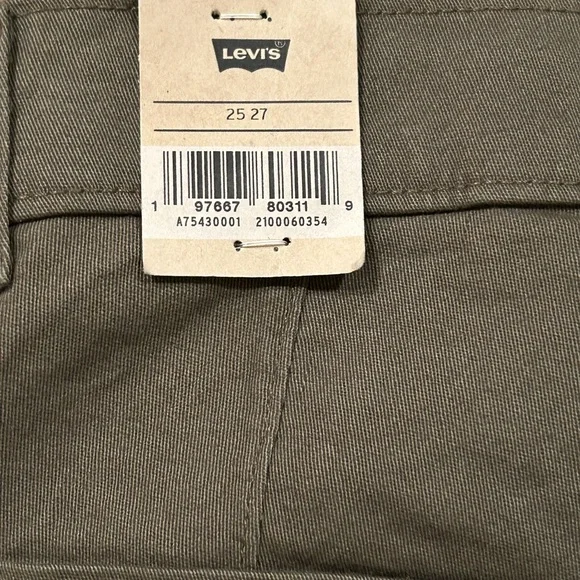 Levi’s Utility Pants Olive Green Slim Ankle Mid Rise 25x27 NWT Workwear - Picture 4 of 10